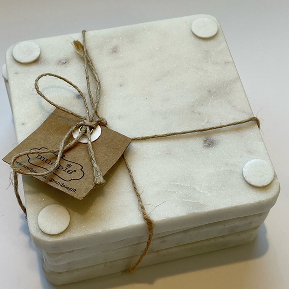Mud Pie Marble Coasters Set of 4 with N Initial NWT - Picture 5 of 7